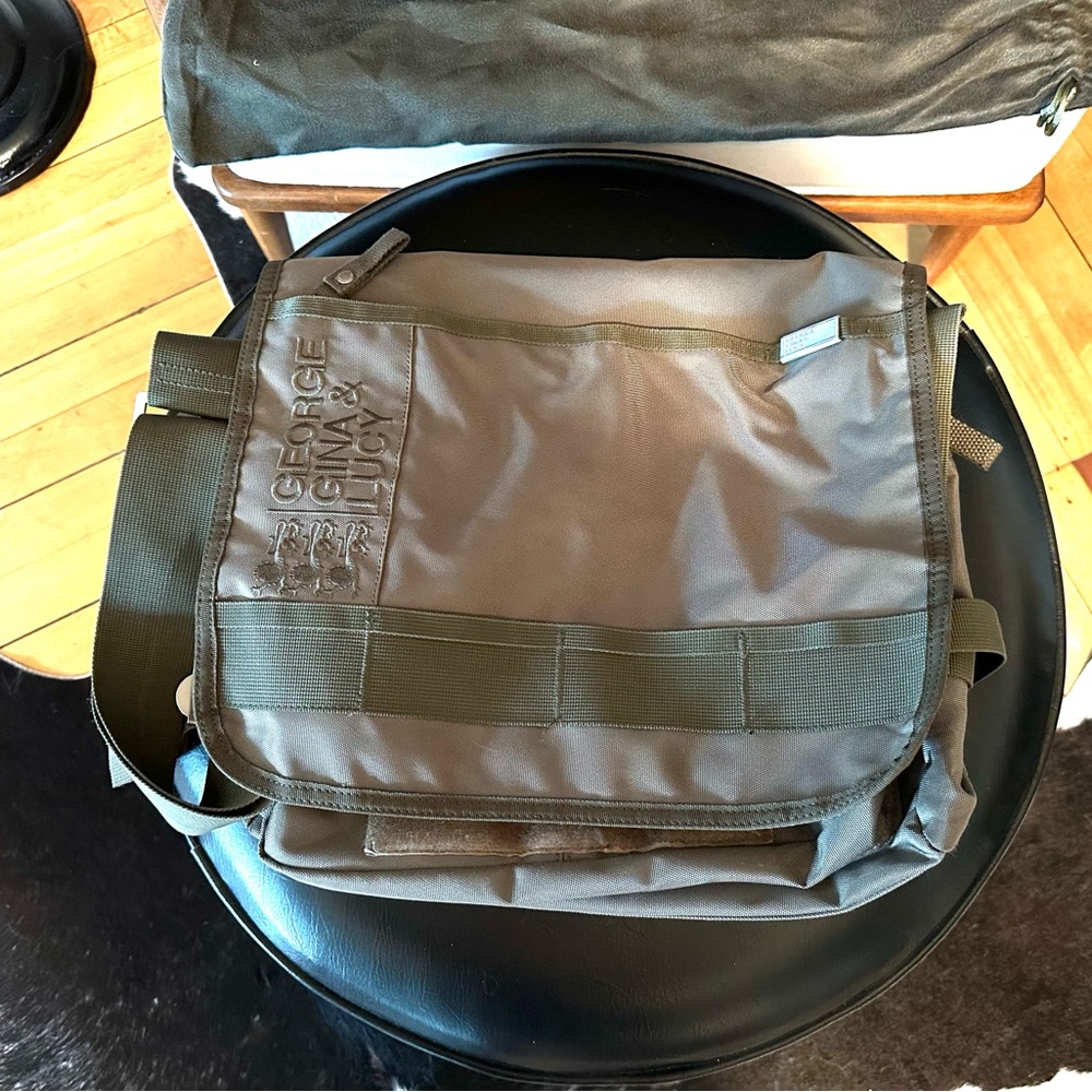 EUC Army Green Nylon Cargo George Gina & Lucy Saturday Bag